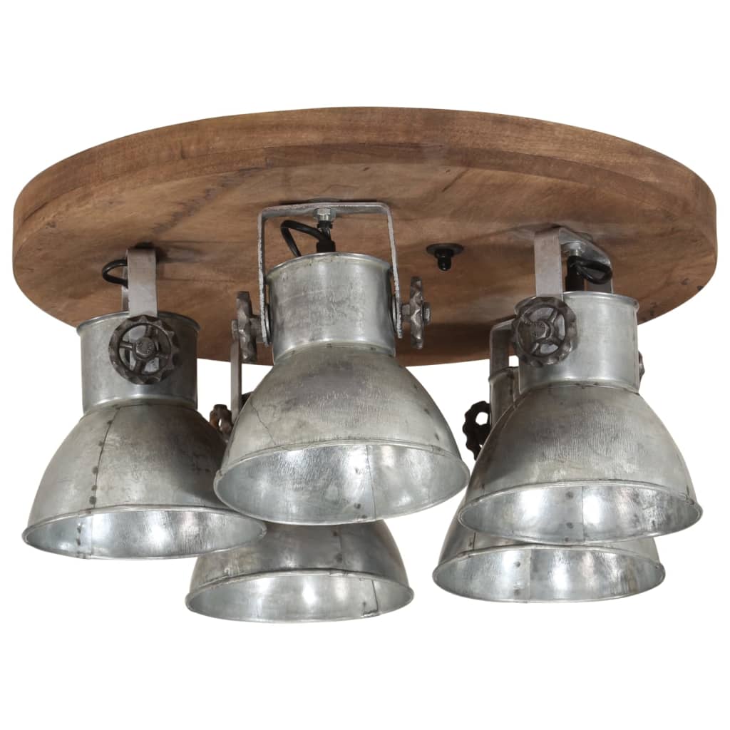 vidaXL Lampa sufitowa 25 W, srebro vintage, 50x50x25 cm, E27