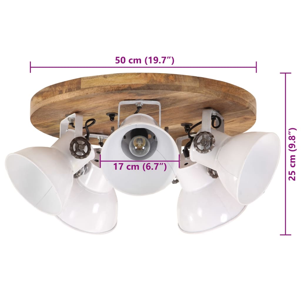 vidaXL Lampa sufitowa 25 W, biała, 50x50x25 cm, E27