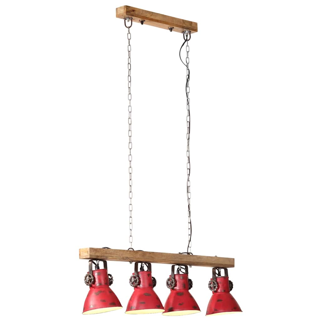 vidaXL Lampa sufitowa, 25 W, postarzany czerwony, 90x24x111 cm, E27