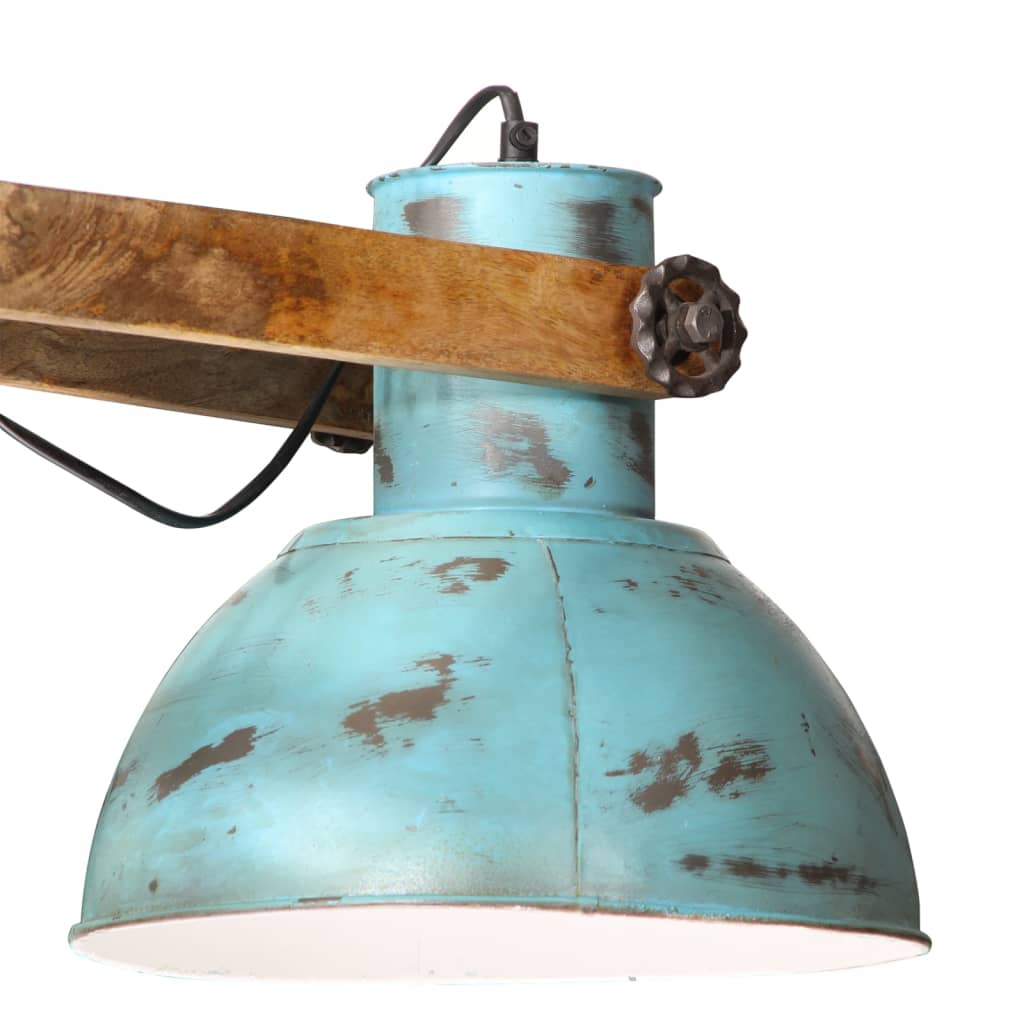 vidaXL Lampa wisząca, 25 W, postarzany niebieski, 85x28x109 cm, E27