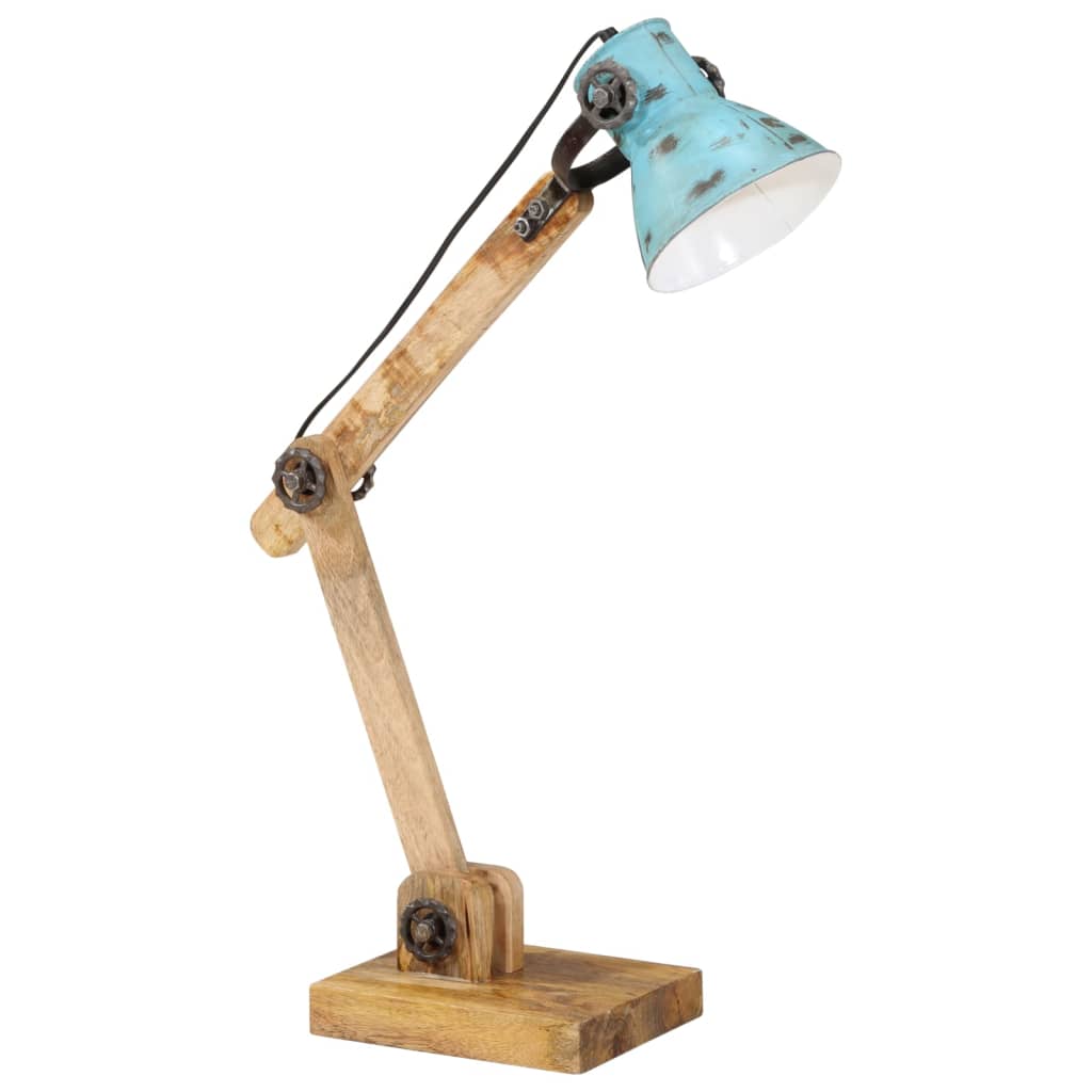 vidaXL Lampa stołowa, 25 W, postarzany niebieski, 23x18x96 cm, E27