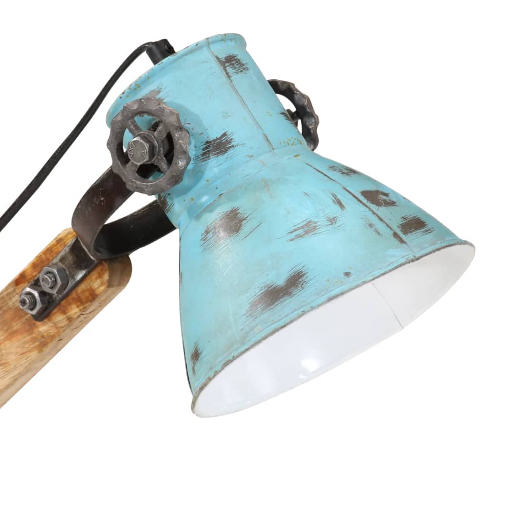 vidaXL Lampa stołowa, 25 W, postarzany niebieski, 23x18x96 cm, E27
