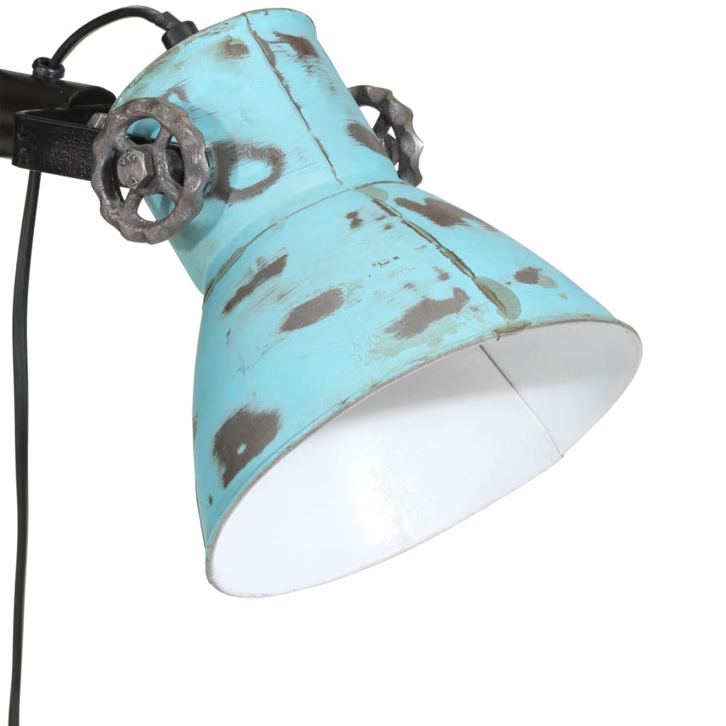 vidaXL Lampa stojąca, 25 W, postarzany niebieski, 25x25x90/140 cm, E27