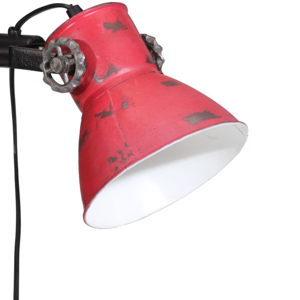 vidaXL Lampa stojąca, 25 W, postarzany czerwony, 25x25x90/160 cm, E27
