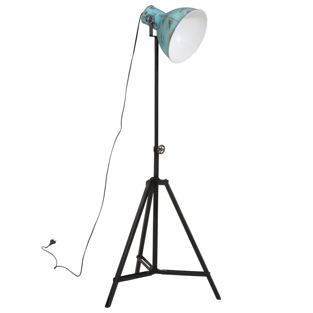 vidaXL Lampa stojąca, 25 W, postarzany niebieski, 61x61x90/150 cm, E27