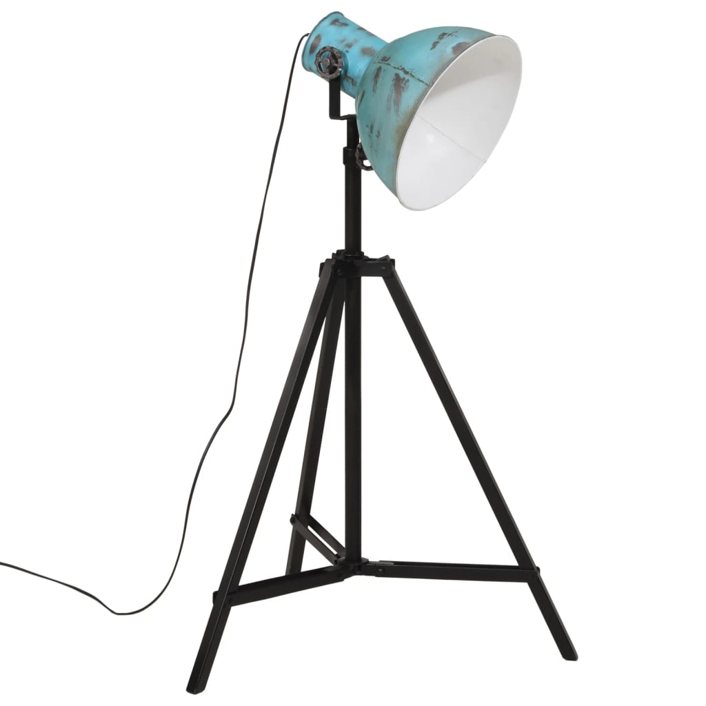 vidaXL Lampa stojąca, 25 W, postarzany niebieski, 61x61x90/150 cm, E27