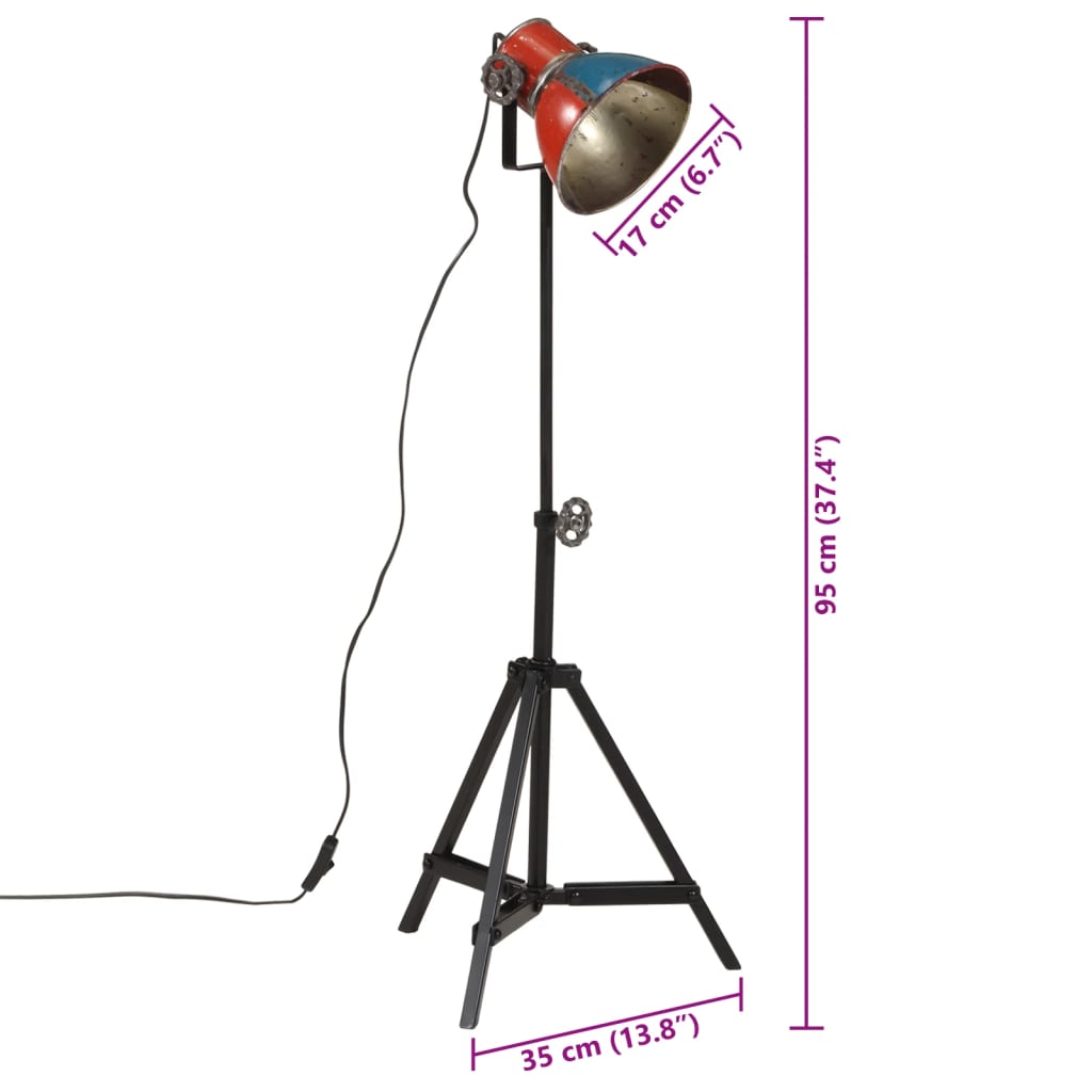 vidaXL Lampa sufitowa, 25 W, wielokolorowa, 35x35x65/95 cm, E27