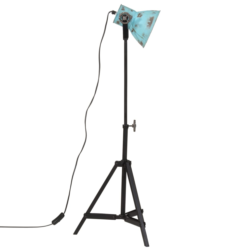 vidaXL Lampa stojąca, 25 W, postarzany niebieski, 35x35x65/95 cm, E27