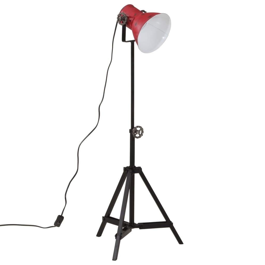 vidaXL Lampa stojąca, 25 W, postarzany czerwony, 35x35x65/95 cm, E27