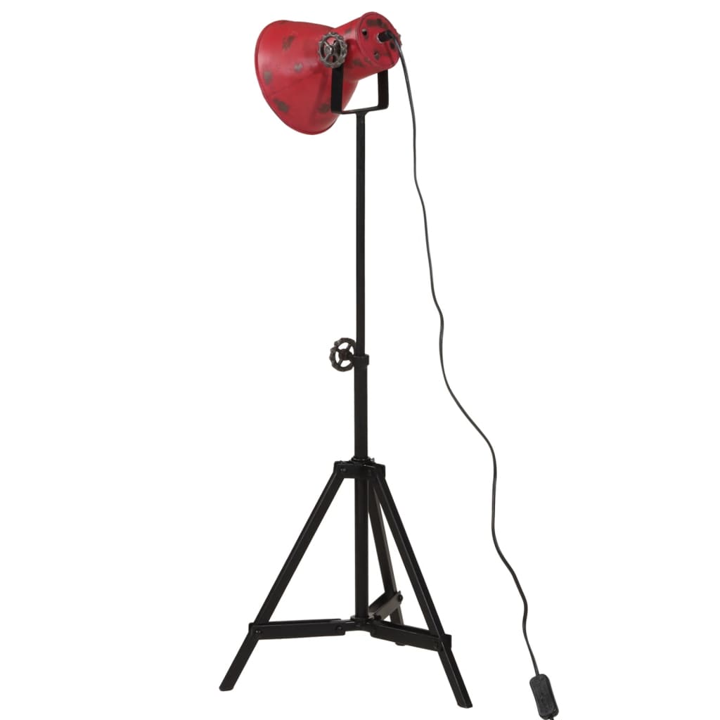 vidaXL Lampa stojąca, 25 W, postarzany czerwony, 35x35x65/95 cm, E27