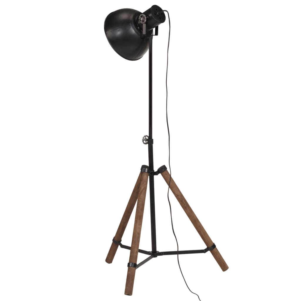vidaXL Lampa stojąca, 25 W, czarna, 75x75x90-150 cm, E27