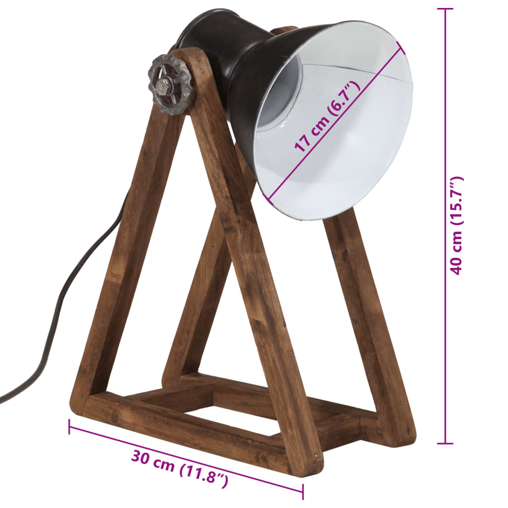 vidaXL Lampa stołowa, 25 W, czarna, 30x17x40 cm, E27