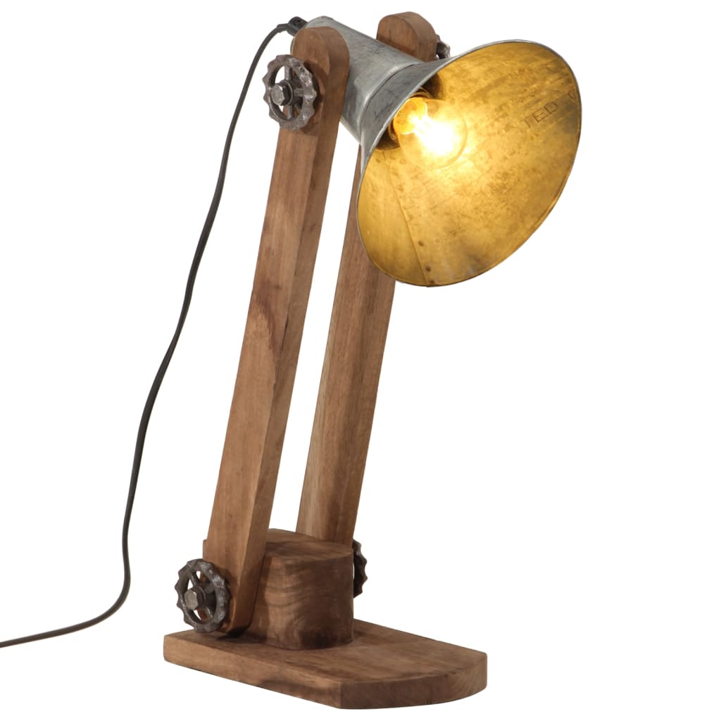 vidaXL Lampa stołowa, 25 W, srebro vintage, 23x13x52 cm, E27
