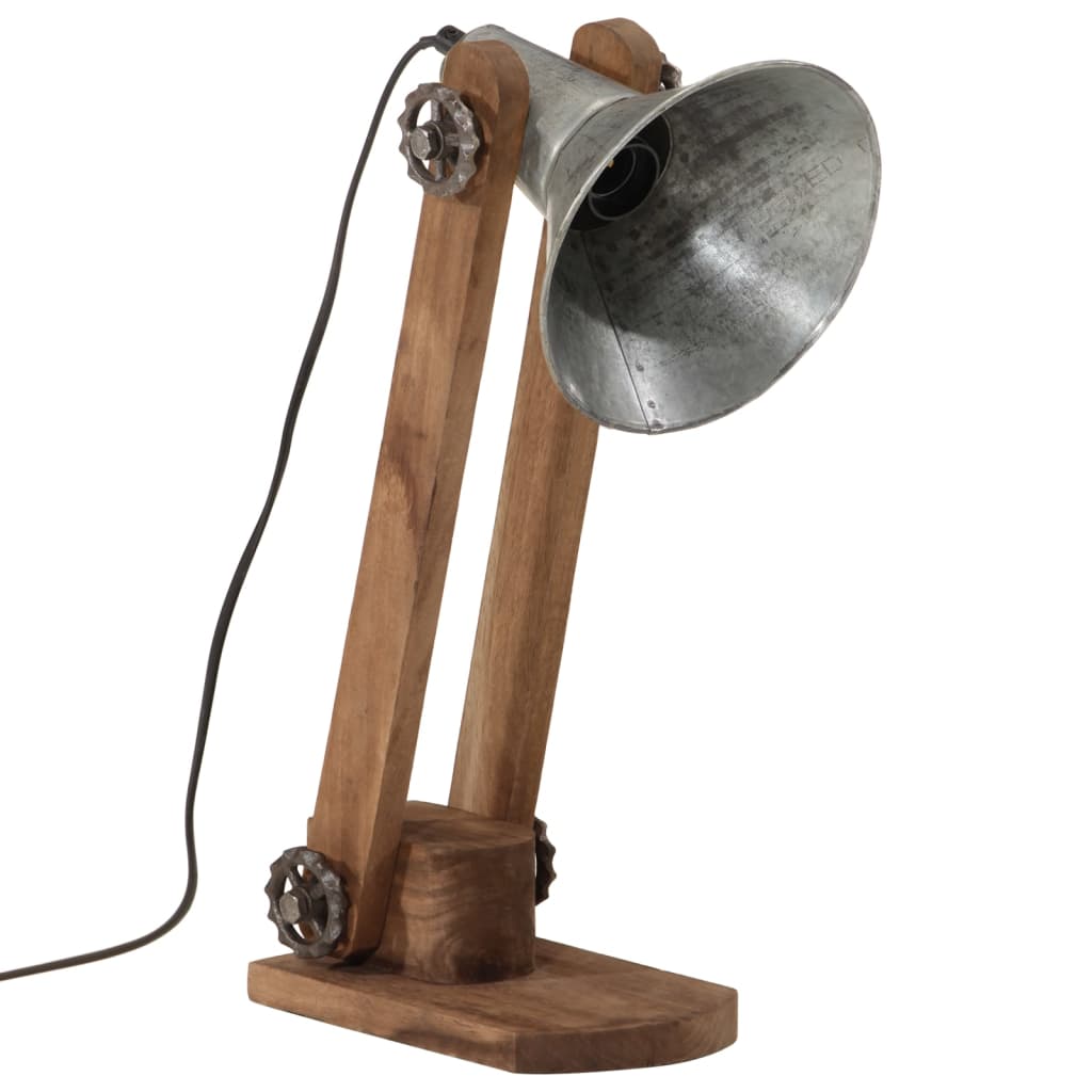 vidaXL Lampa stołowa, 25 W, srebro vintage, 23x13x52 cm, E27