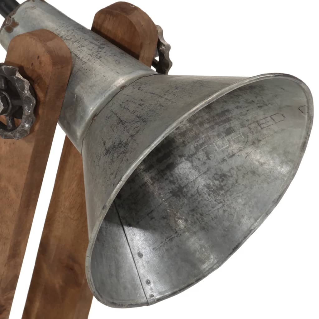 vidaXL Lampa stołowa, 25 W, srebro vintage, 23x13x52 cm, E27