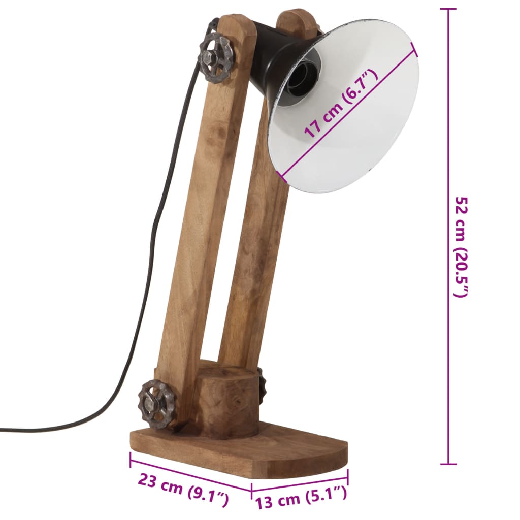vidaXL Lampa stołowa, 25 W, czarna, 23x13x52 cm, E27