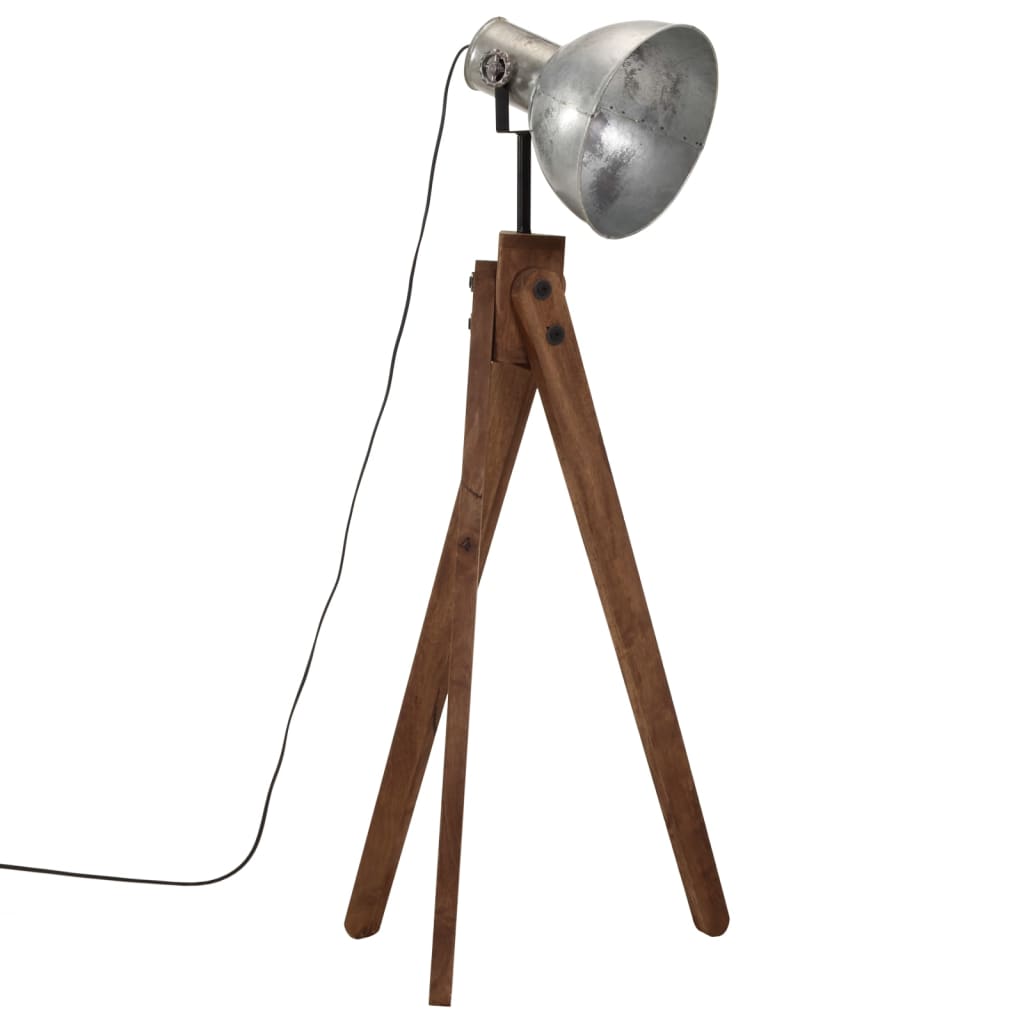 vidaXL Lampa stojąca, 25 W, srebro vintage, 45x45x120 cm, E27