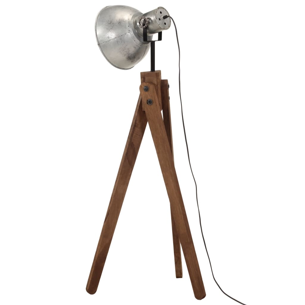 vidaXL Lampa stojąca, 25 W, srebro vintage, 45x45x120 cm, E27