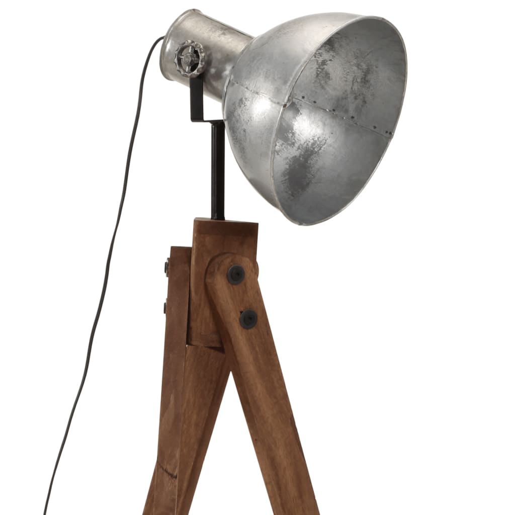 vidaXL Lampa stojąca, 25 W, srebro vintage, 45x45x120 cm, E27