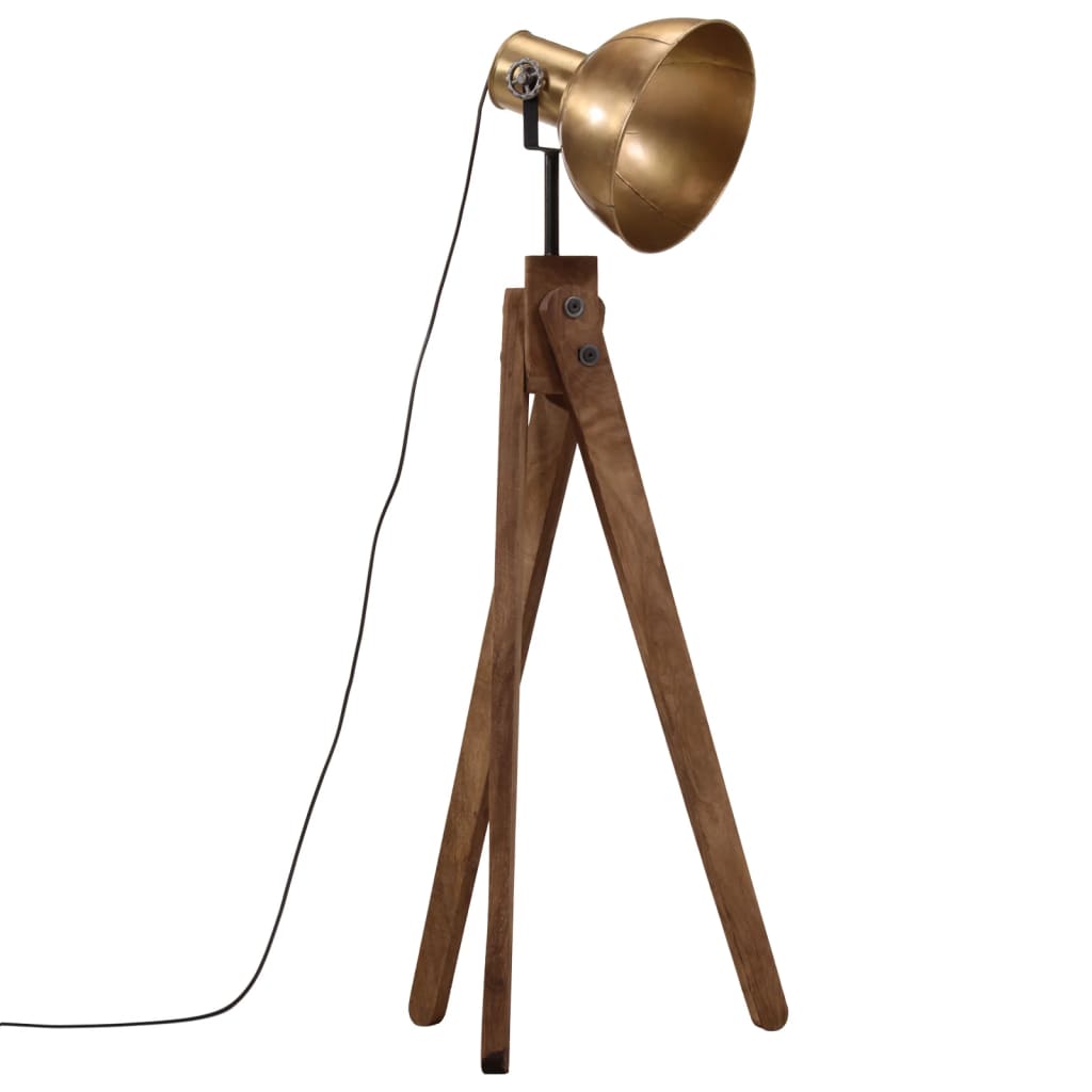 vidaXL Lampa stojąca, 25 W, antyczny mosiądz, 45x45x120 cm, E27