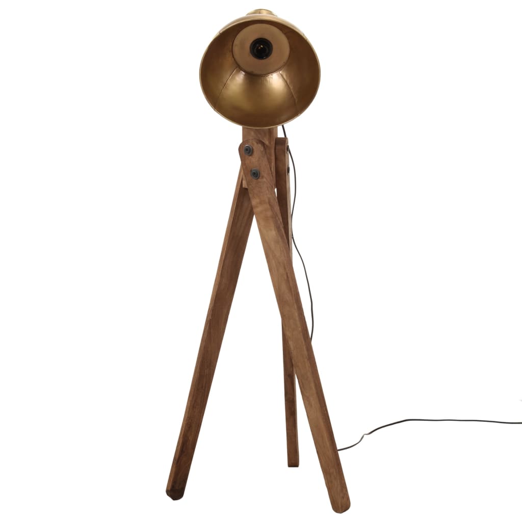 vidaXL Lampa stojąca, 25 W, antyczny mosiądz, 45x45x120 cm, E27