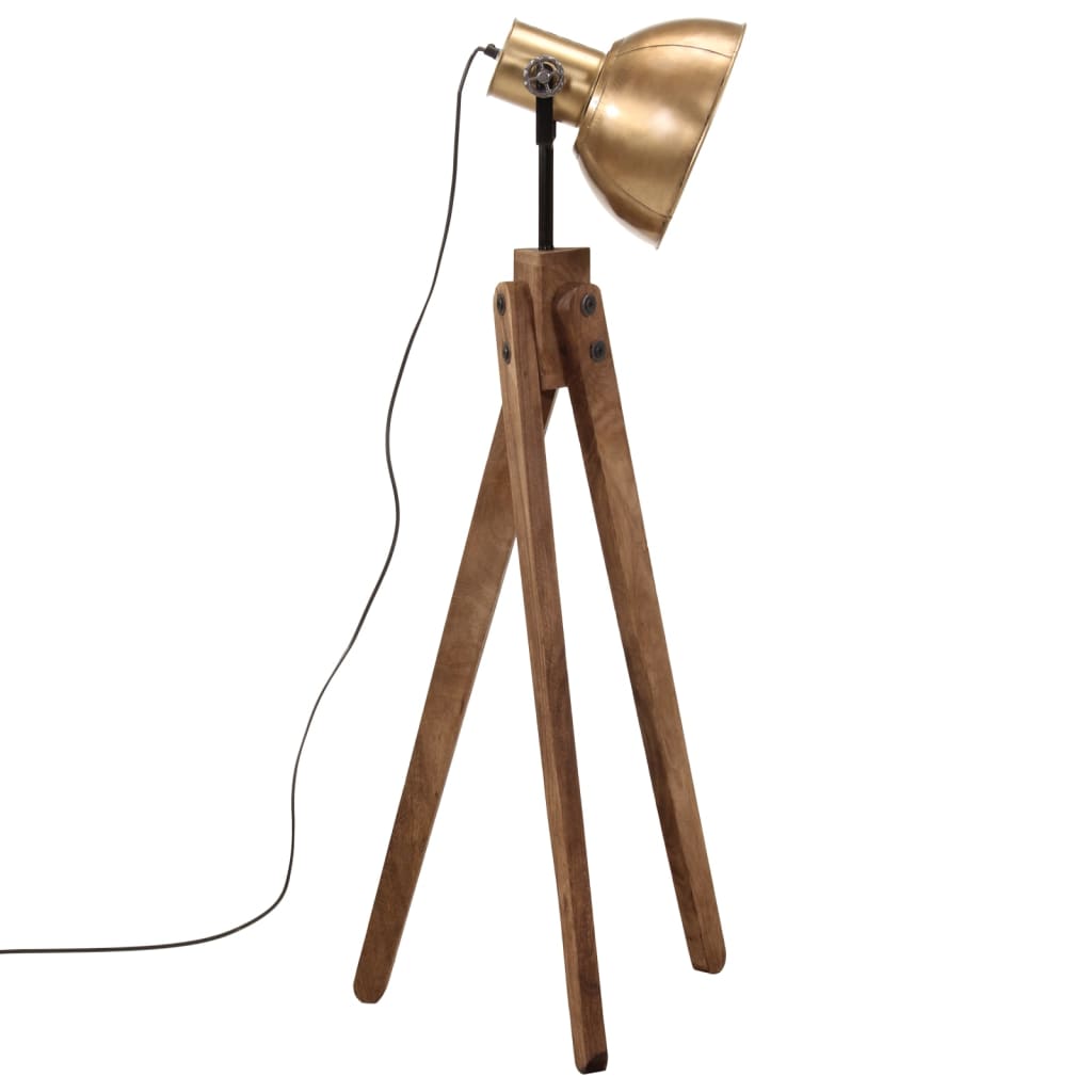 vidaXL Lampa stojąca, 25 W, antyczny mosiądz, 45x45x120 cm, E27