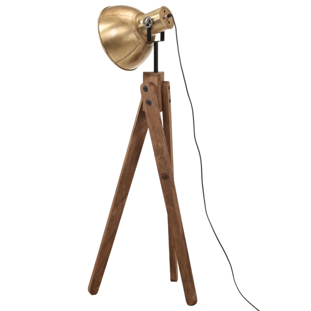 vidaXL Lampa stojąca, 25 W, antyczny mosiądz, 45x45x120 cm, E27
