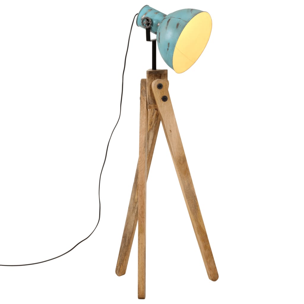 vidaXL Lampa stojąca, 25 W, postarzany niebieski, 45x45x120 cm, E27