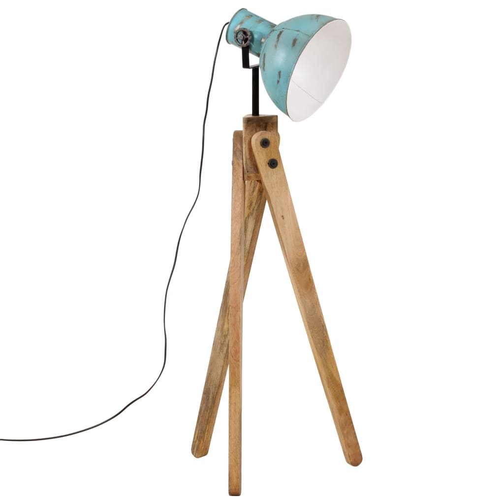 vidaXL Lampa stojąca, 25 W, postarzany niebieski, 45x45x120 cm, E27