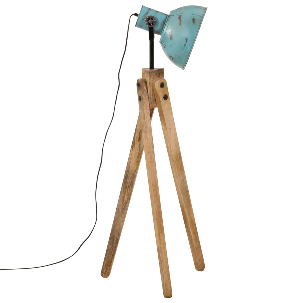 vidaXL Lampa stojąca, 25 W, postarzany niebieski, 45x45x120 cm, E27