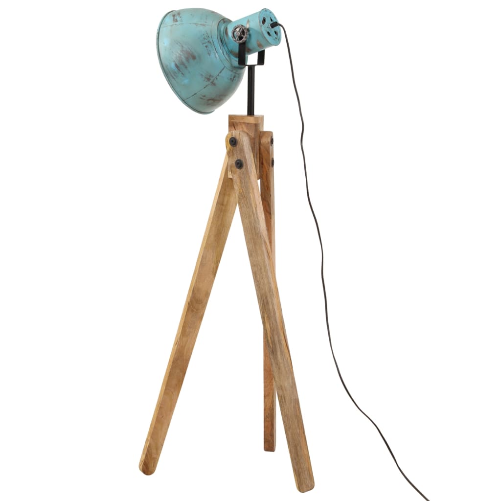 vidaXL Lampa stojąca, 25 W, postarzany niebieski, 45x45x120 cm, E27