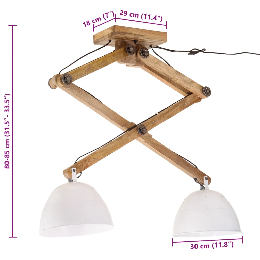vidaXL Lampa sufitowa 25 W, biała, 29x18x85 cm, E27