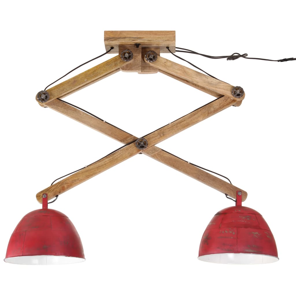 vidaXL Lampa sufitowa, 25 W, postarzany czerwony, 29x18x85 cm, E27