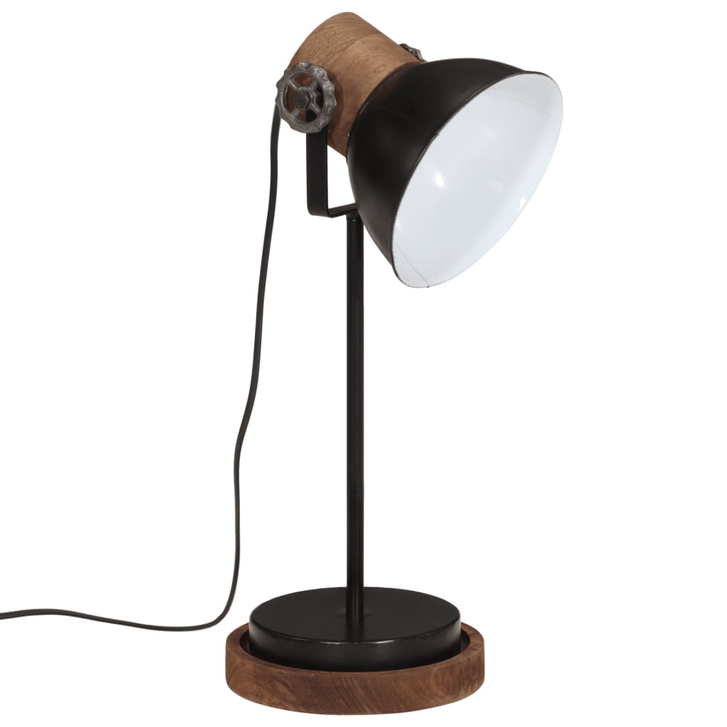 vidaXL Lampa stołowa, 25 W, czarna, 17x17x50 cm, E27