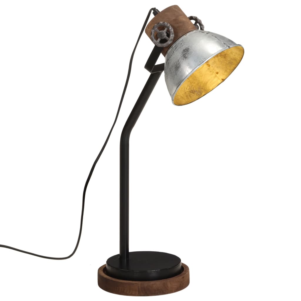 vidaXL Lampa stołowa, 25 W, srebrny vintage, 18x18x60 cm, E27