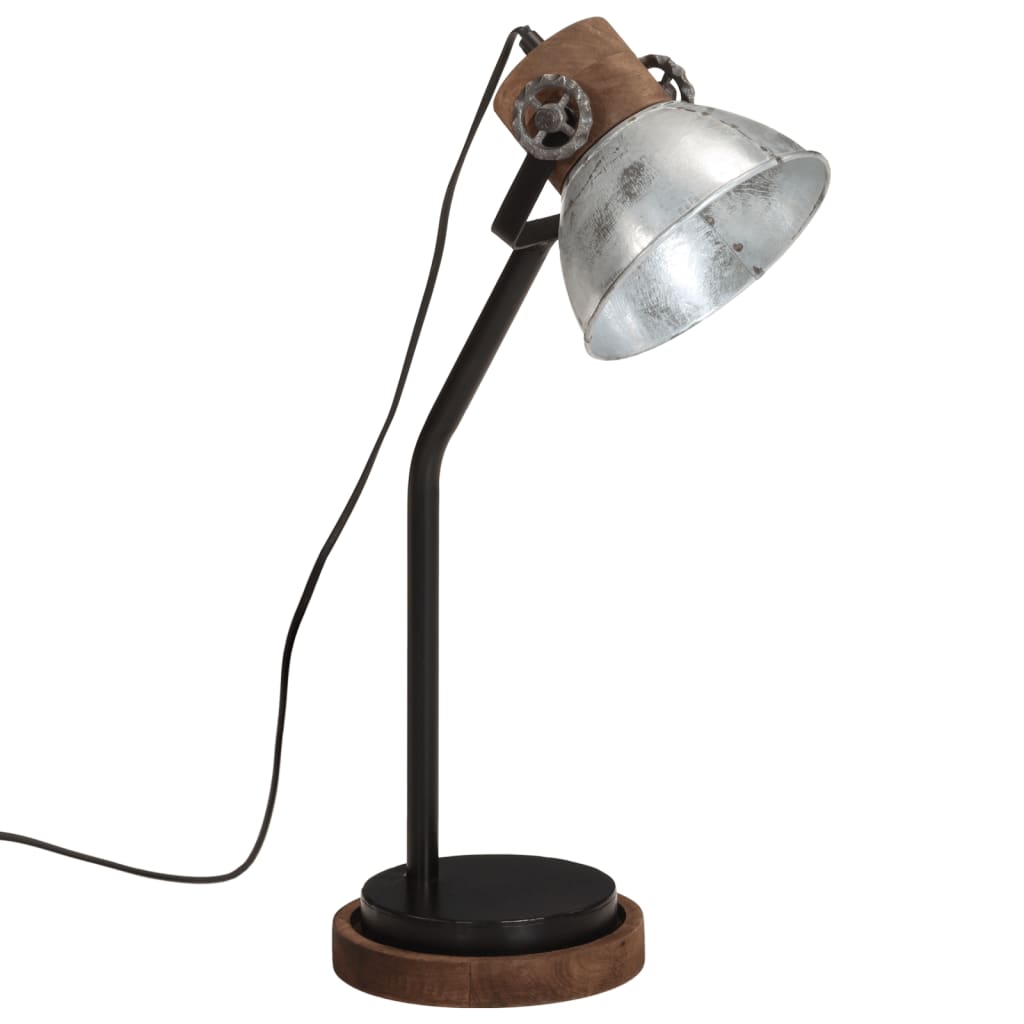 vidaXL Lampa stołowa, 25 W, srebrny vintage, 18x18x60 cm, E27