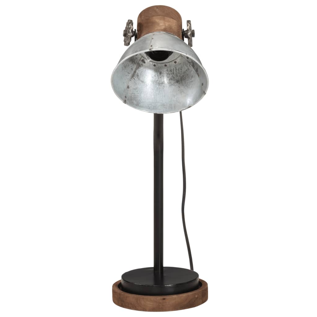 vidaXL Lampa stołowa, 25 W, srebrny vintage, 18x18x60 cm, E27