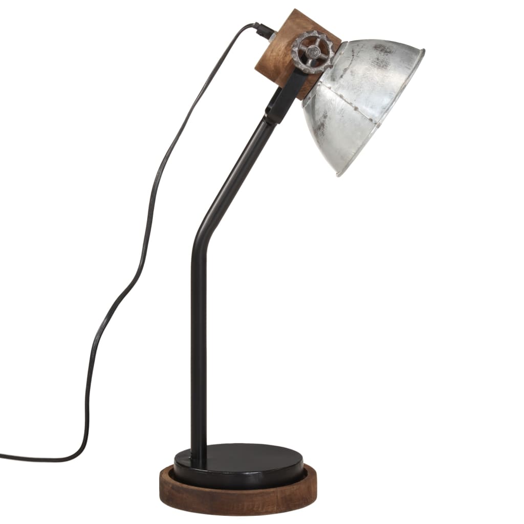 vidaXL Lampa stołowa, 25 W, srebrny vintage, 18x18x60 cm, E27