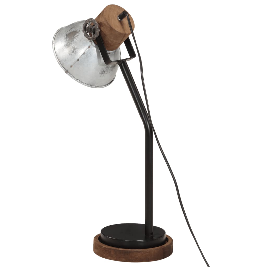 vidaXL Lampa stołowa, 25 W, srebrny vintage, 18x18x60 cm, E27