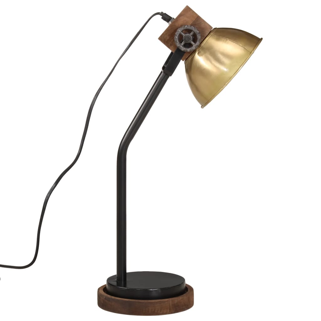 vidaXL Lampa stołowa, 25 W, antyczny mosiądz, 18x18x60 cm, E27