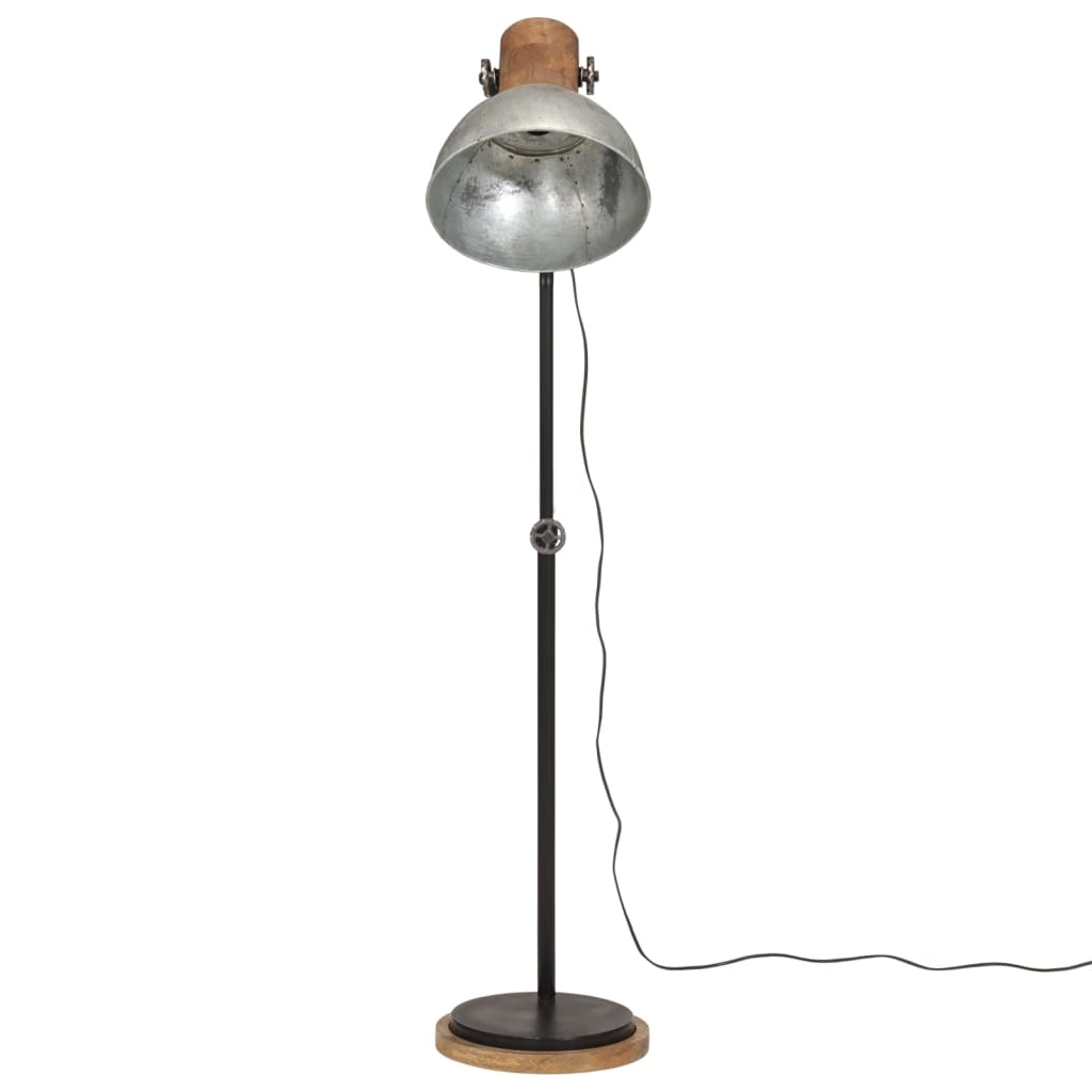 vidaXL Lampa stojąca, 25 W, srebro vintage, 30x30x100-150 cm, E27