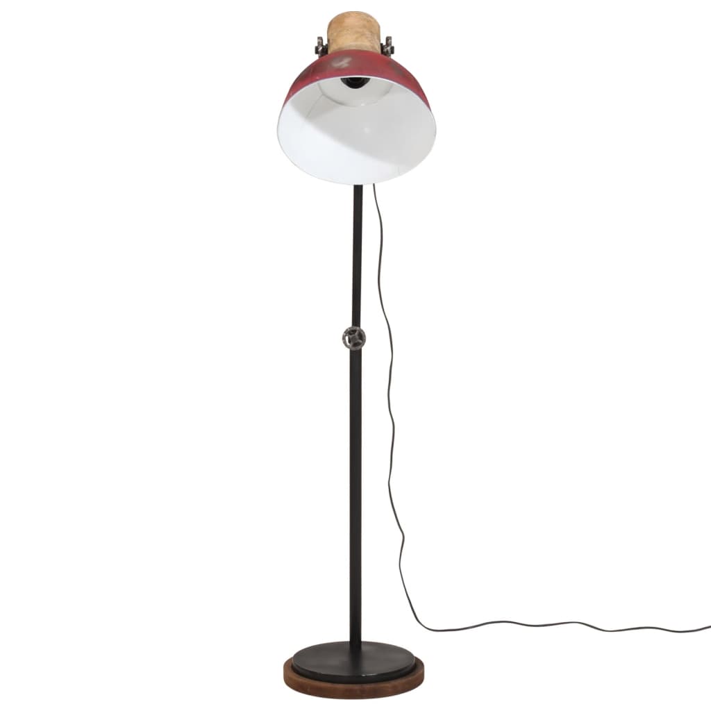 vidaXL Lampa stojąca, 25 W, postarzany czerwony, 30x30x100-150 cm, E27