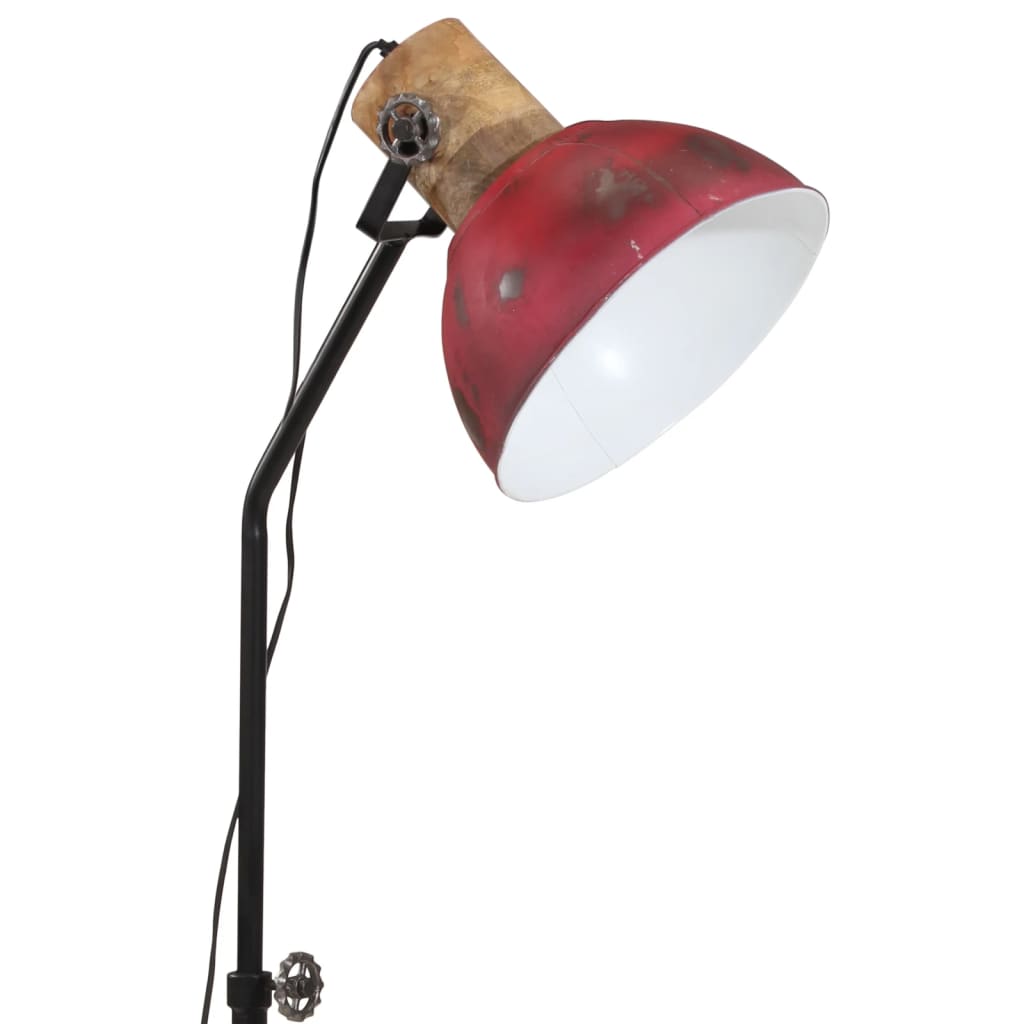 vidaXL Lampa stojąca, 25 W, postarzany czerwony, 30x30x100-150 cm, E27