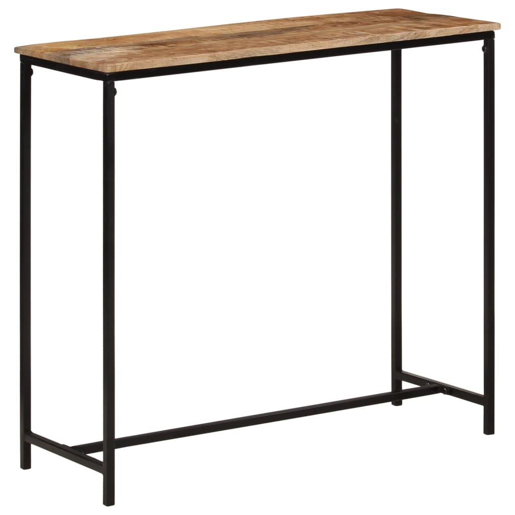vidaXL Stolik konsolowy, 80x30x74 cm, lite drewno mango i żelazo