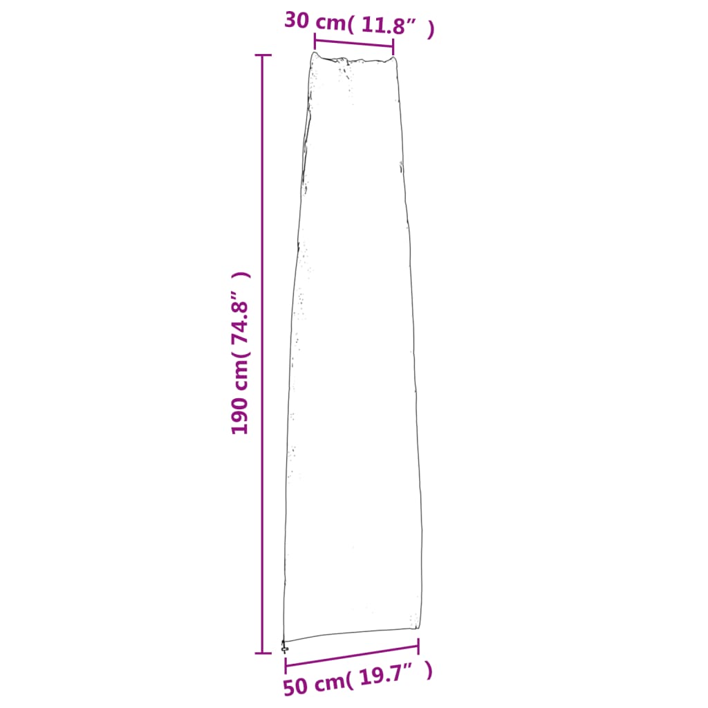 vidaXL Pokrowiec na parasol ogrodowy, czarny, 190x50/30cm, Oxford 420D
