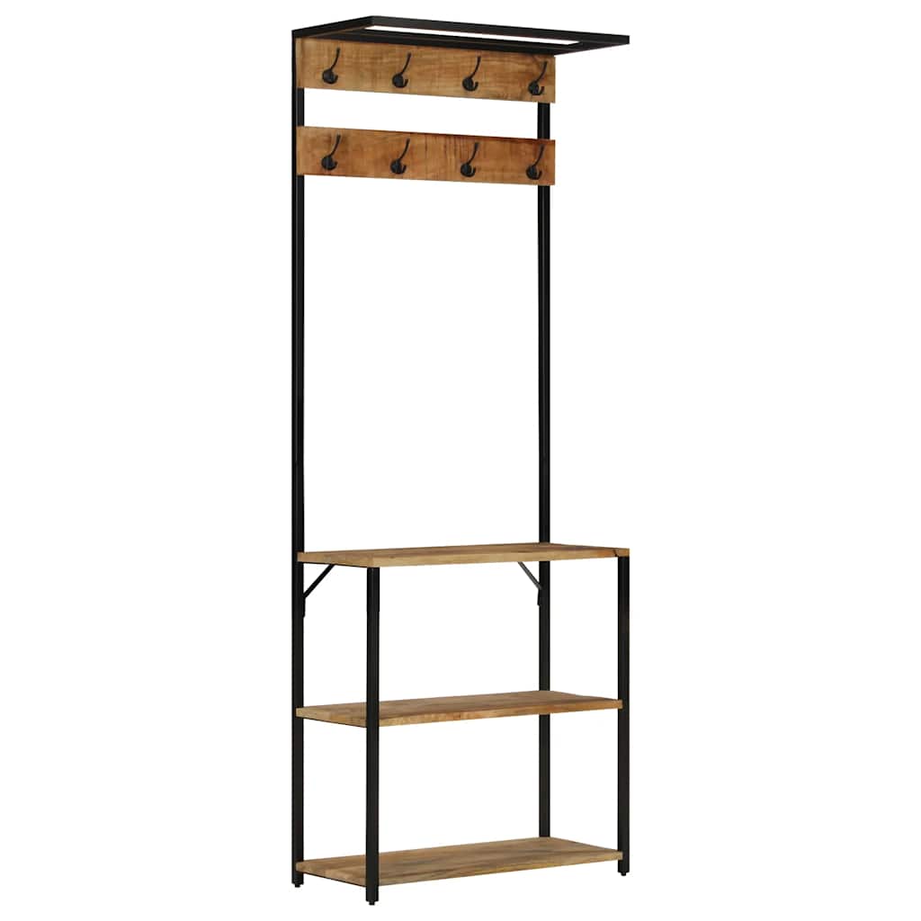 vidaXL Wieszak na kurtki z półką, 68x30x182 cm, surowe drewno mango