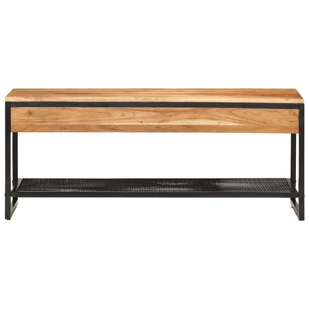 vidaXL Ławka na buty, 110x35x45 cm, lite drewno akacjowe i żelazo
