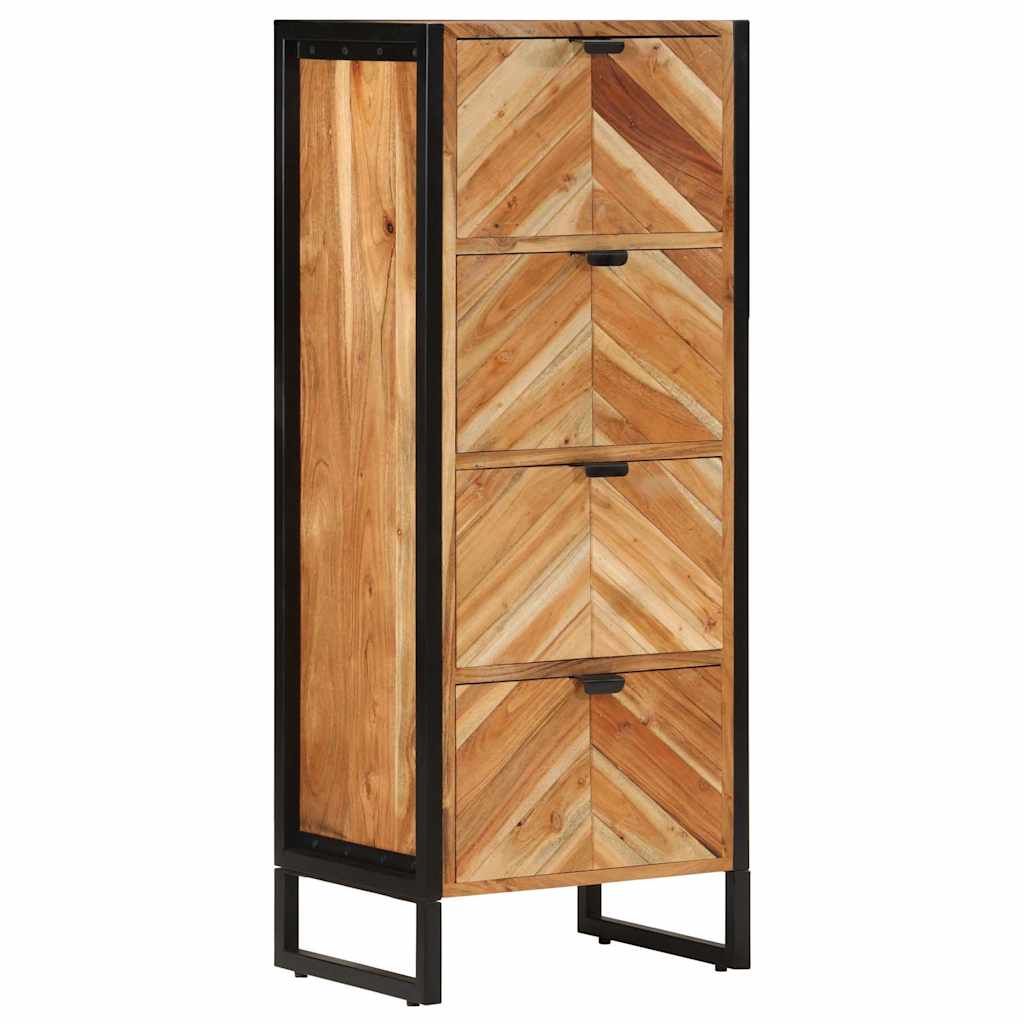 vidaXL Szafka łazienkowa, 40x30x100 cm, lite drewno akacjowe i żelazo