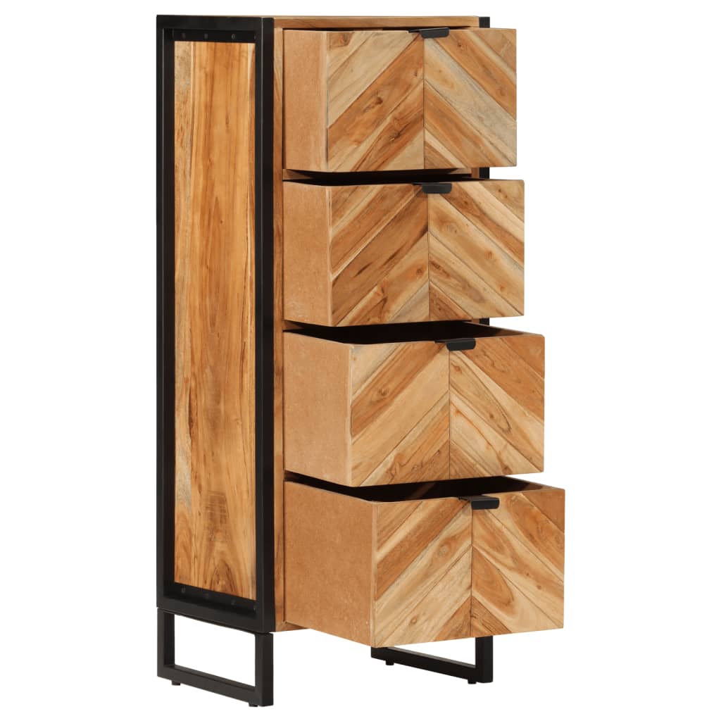 vidaXL Szafka łazienkowa, 40x30x100 cm, lite drewno akacjowe i żelazo