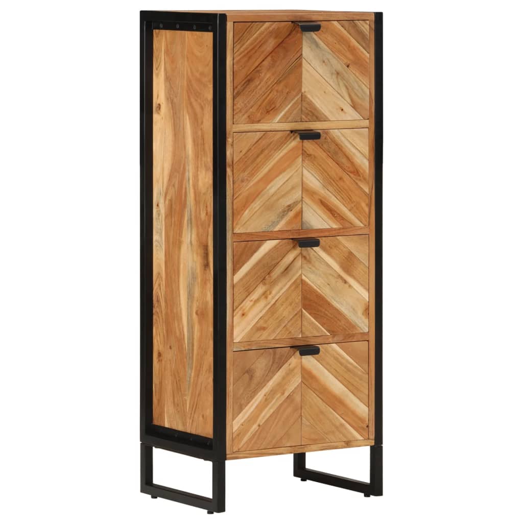 vidaXL Szafka łazienkowa, 40x30x100 cm, lite drewno akacjowe i żelazo